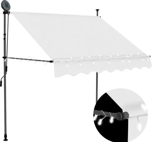 vidaXL Tenda da Sole Retrattile Manuale con LED 150 cm Crema - crema