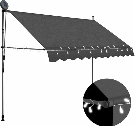 Tenda da Sole Retrattile Manuale con led 250 cm Antracite