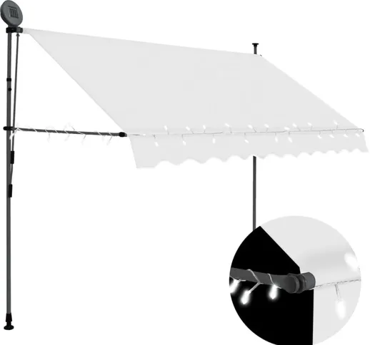 Vidaxl - Tenda da Sole Retrattile Manuale con led 250 cm Crema