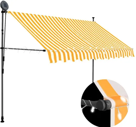 Tenda da Sole Retrattile Manuale LED Bianco e Arancione varie dimensioni dimensioni : 250...