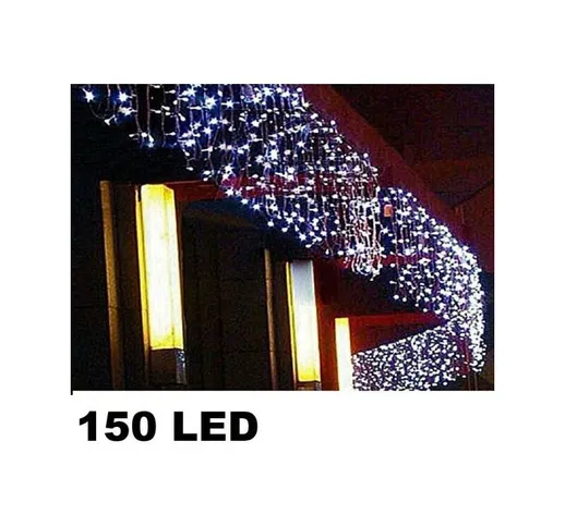 Trade Shop - Tenda Luminosa Di Natale Led Esterno Luci 150 Led 5 Mt x 0,75 Cm Bianco Fredd...