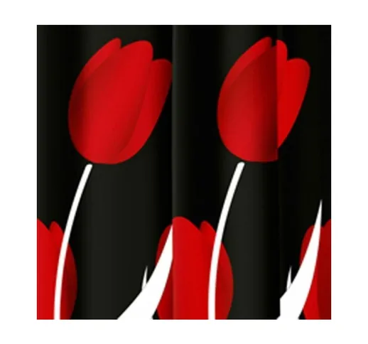 Tenda per doccia 2 lati in tessuto cm. 180 x 200 Mod. Tulipano Rosso
