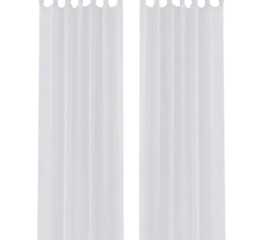 Longziming - Tenda Trasparente di Voile Bianca 140 x 175 cm 2 pz