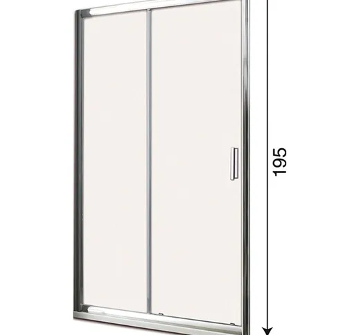 Porta cabina box doccia scorrevole per nicchia in cristallo temperato 6mm h 195 dimensione...