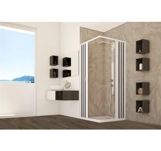 Box doccia pvc cabina angolare soffietto in acrilico riducibile su misura misura: 90x90 cm
