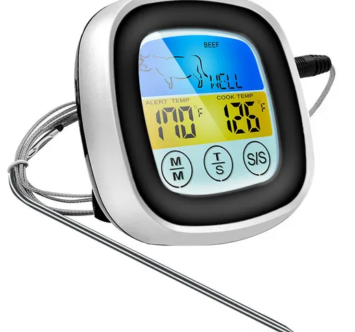 Asupermall - Termometro da cucina digitale Sonda Touch Screen a colori Carne Barbecue Stru...