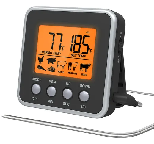Tancyco - Termometro Digitale Per Carne Termometro Per Barbecue Per Barbecue Termometro Pe...