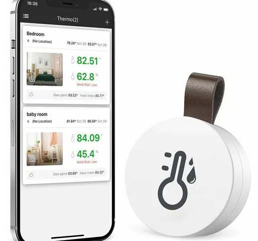 Termometro igrometro per interni Bluetooth Mini termometro per interni Sensore di monitora...