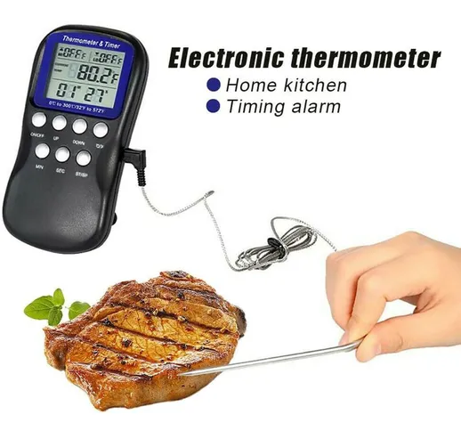 Zqyrlar - Termometro per carne Termometro per griglia Bluetooth Termometro da cucina wirel...