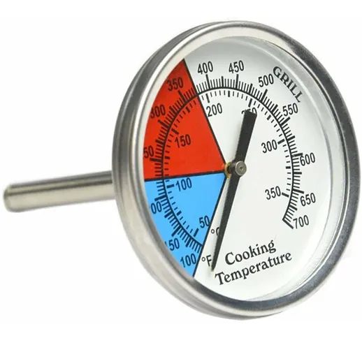 Termometro per fumatori barbecue a carbonella, termometro griglia con indicatore di temper...