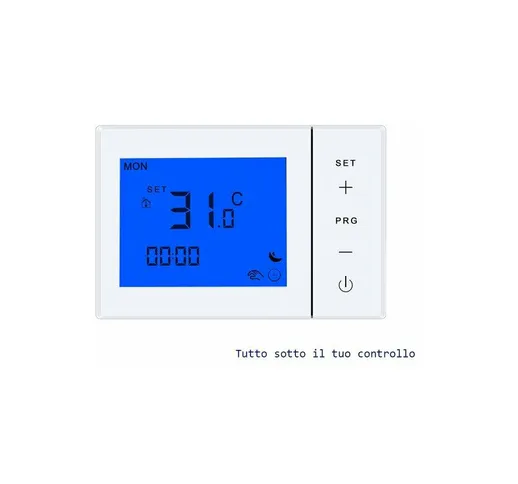 Termostato Con Display LCD Tasti Touch Rettangolare Standard 503 Programma Settimanale Per...