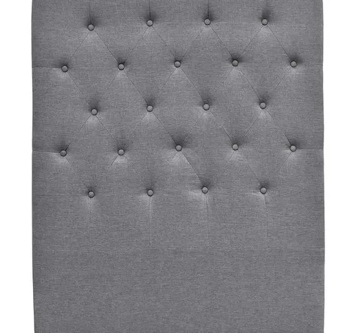 Testiera del letto imbottita DÉCO - 99 cm - Grigio chiaro - in tessuto
