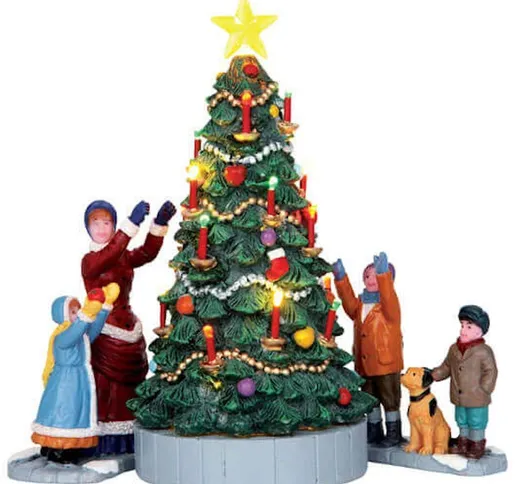 L'albero del villaggio, personaggi per villaggio di Natale in poliresina
