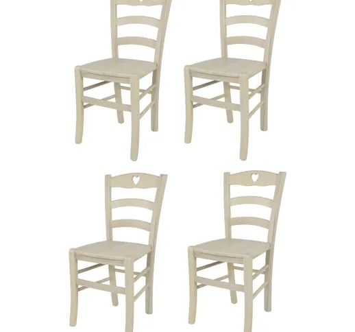  - Tommychairs - Set 4 sedie modello Cuore per cucina bar e sala da pranzo, robusta strutt...