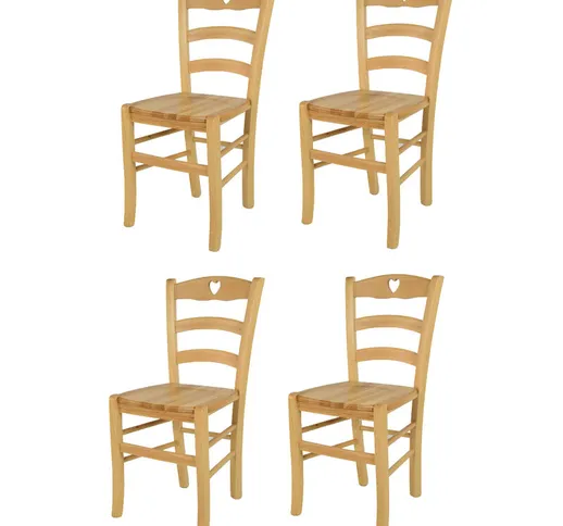  - Tommychairs - Set 4 sedie modello Cuore per cucina bar e sala da pranzo, robusta strutt...