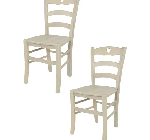 Tommychairs - Set 2 sedie modello Cuore per cucina bar e sala da pranzo, robusta struttura...