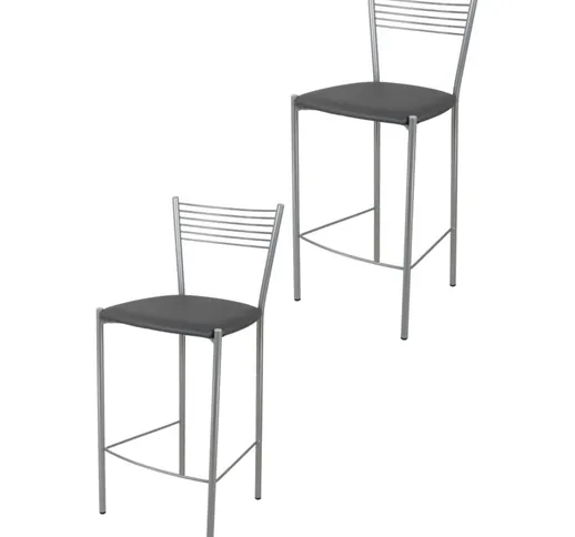 Tommychairs - Set 2 sgabelli alti modello Elegance per cucina e bar, struttura in acciaio...