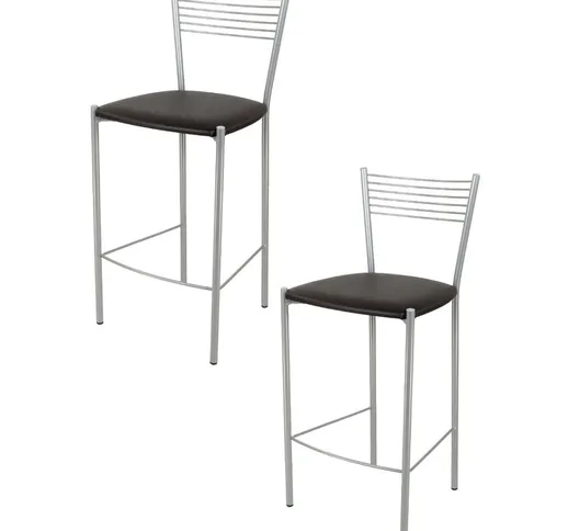 Tommychairs - Set 2 sgabelli alti modello Elegance per cucina e bar, struttura in acciaio...