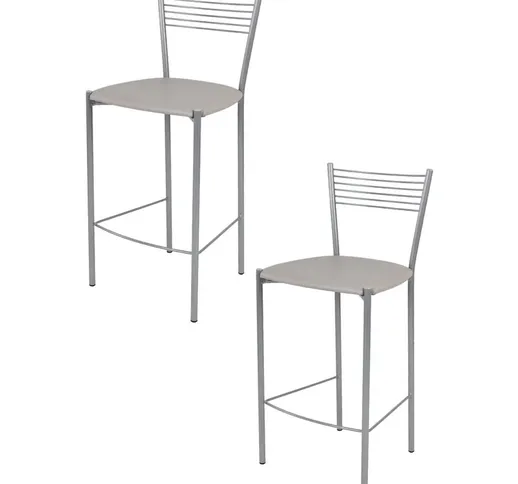 Tommychairs - Set 2 sgabelli alti modello Elegance per cucina e bar, struttura in acciaio...