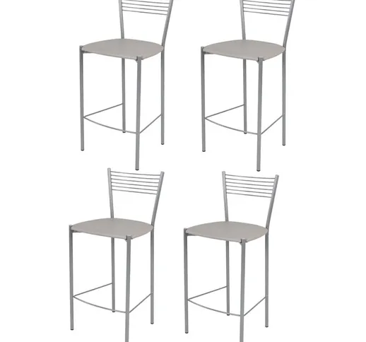 Tommychairs - Set 4 sgabelli alti modello Elegance per cucina e bar, struttura in acciaio...