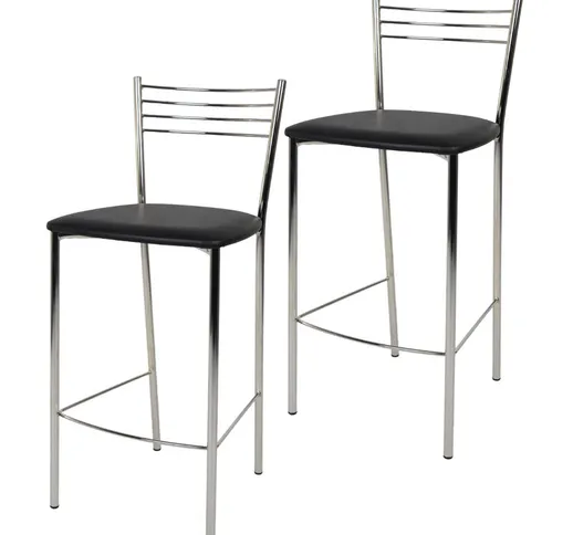  - Tommychairs - Set 2 sgabelli alti modello Elena per cucina e bar, struttura in acciaio...