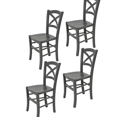  - Tommychairs - Set 4 sedie modello Cross per cucina bar e sala da pranzo, robusta strutt...