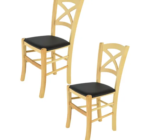  - Tommychairs - Set 6 sedie modello Cross per cucina, bar e sala da pranzo, robusta strut...
