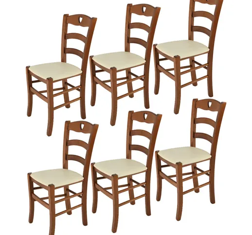  - Tommychairs - Set 6 sedie modello Cuore per cucina bar e sala da pranzo, robusta strutt...