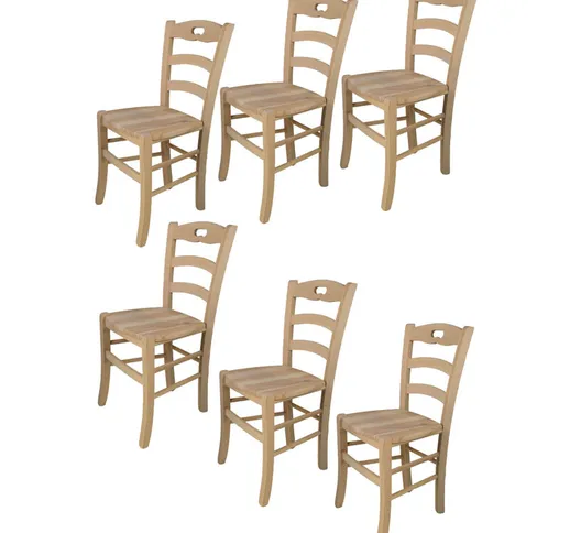  - Tommychairs - Set 6 sedie modello Savoie per cucina bar e sala da pranzo, robusta strut...