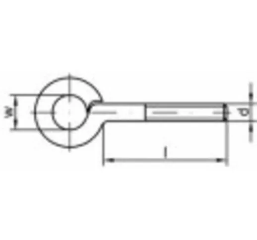 Toolcraft - Occhiello filettato tipo 48 (ø x l) 10 mm x 70 mm Acciaio, zincatura elettroli...