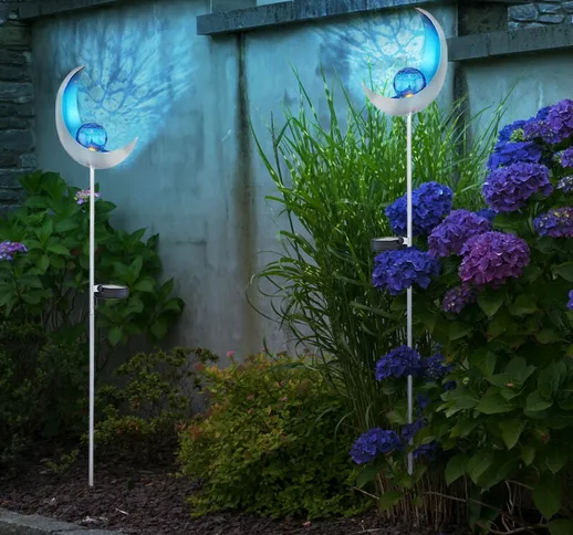 Torce solari luna decorazione giardino giardino, lampada solare, luce solare esterna, effe...