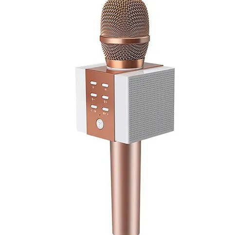 008 Microfono per karaoke wireless Altoparlante Bluetooth 2-in-1 Registrazione di canto po...