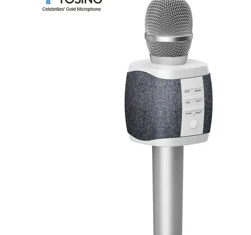 027 Microfono per karaoke wireless Altoparlante Bluetooth 2-in-1 Canto e registrazione por...