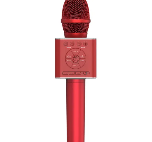 04 Microfono per karaoke wireless Altoparlante Bluetooth 2-in-1 Lettore portatile KTV per...