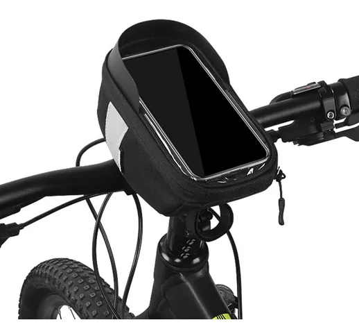 Touchscreen Borsa per telefono da bici Porta telefono impermeabile Tubo da bicicletta Bors...