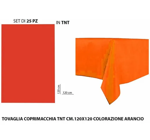 Tovaglia Coprimacchia Tnt 120x120 Set 25 Pz. Arancio