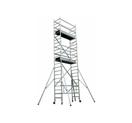 Trabattello mobile alluminio - altezza max di lavoro 6.00m - TOS424