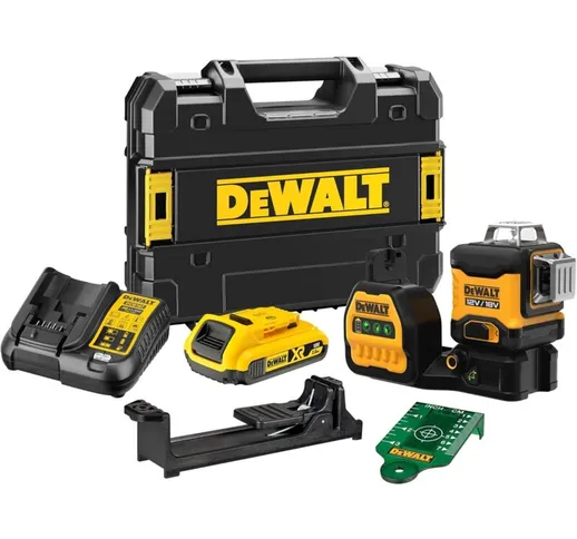 Laser 3 linee 360° DEWALT XR Litio 10.8V 2.0Ah raggio verde - DCE089D1G