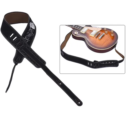 Tracolla per chitarra regolabile super ampia Cintura in pelle sintetica Superficie opaca p...