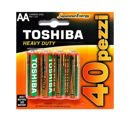 Trade Shop - 40 Pezzi Batterie Stilo Aa Pile Alkaline Confezione Risparmio Toshiba R6 1.5...