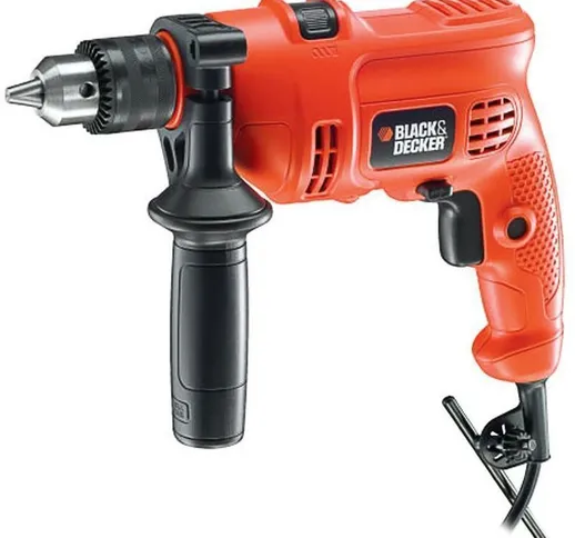 Black&decker - Black&decker trapano a percussione avvitatore 500w kr504re mandrino cremagl...