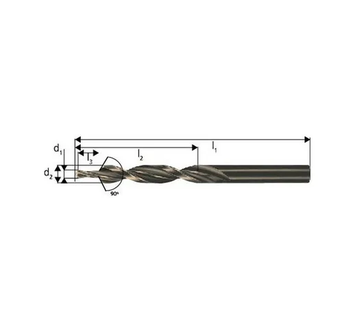 Trapano Entrò Coda Cilindrico, Attraverso Il Foro 90, M3 Bit Filo H9 (D1) X Fragola H8 (D2...