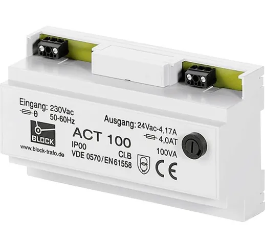  ACT 100 Trasformatore di sicurezza 1 x 230 V/AC 1 x 24 V/AC 100 VA 4.16 A