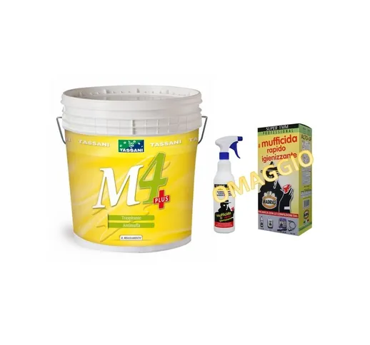 Traspirante Antimuffa M4 Plus 14 lt Tassani Mangiamuffa 1MM 0,75 lt Madras Kit elimina muf...