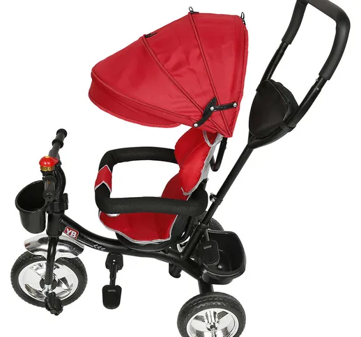 Triciclo Baby Big Red 4 in 1 con Bell Mirror - 3 ruote - Gros rouge