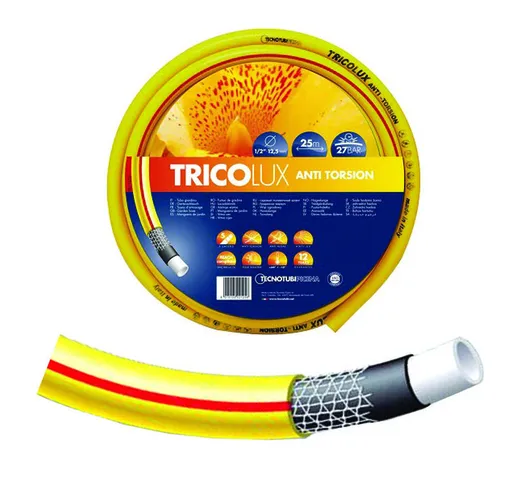 Tubo magliato trico lux anti torsione - ø mm.12,5 (1/2) rot. mt.25 - press. max 27 bar