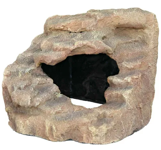 Roccia d'angolo con grotta e piattaforma. 21 x 20 x 18 cm. per rettili