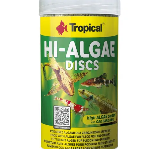  Hi-Algae Discs XXL 250ml/125gr - Pastiglie Vegetali per Pesci da Fondo di Grandi Dimensio...