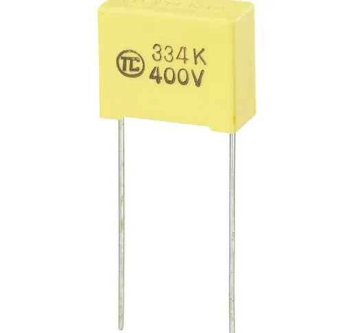 Tru Components - 1 pz. Condensatori a film mks radiale 0.33 µF 400 v/dc 5 % 15 mm (l x l x...