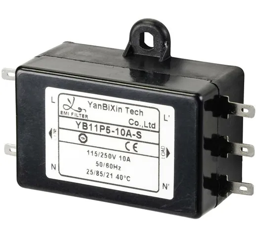 TRU COMPONENTS TC-10471952 Filtro di rete 250 V/AC 10 A 0.3 mH (L x L x A) 68 x 50 x 25 mm...